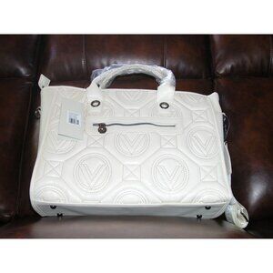 Valentino Orlandi White Quilted Leather Handbag With Tags & Removable Strap